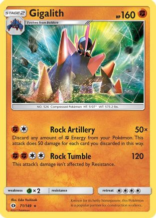 Gigalith (71/149) - SM Base Set Holofoil - Holo Rare