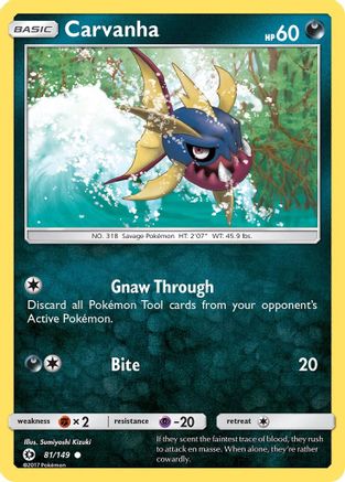 Carvanha (81/149) - SM Base Set Reverse Holofoil - Common
