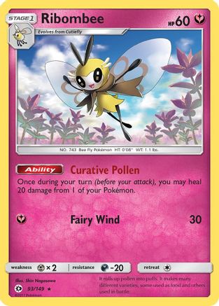 Ribombee (93/149) - SM Base Set Holofoil - Holo Rare