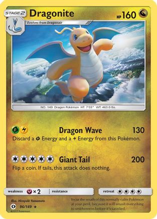 Dragonite (96/149) - SM Base Set Reverse Holofoil - Holo Rare