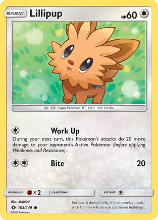 Lillipup (103/149) - SM Base Set Reverse Holofoil - Common