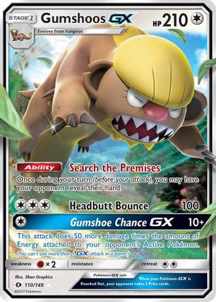 Gumshoos GX (110/149) - SM Base Set Holofoil - Ultra Rare