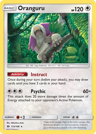 Oranguru (113/149) - SM Base Set Holofoil - Holo Rare