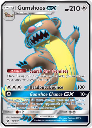 Gumshoos GX (Full Art) (145/149) - SM Base Set Holofoil - Ultra Rare