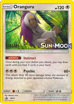 Oranguru (Prerelease) [Staff] (SM13) - SM Promos Holofoil - Promo