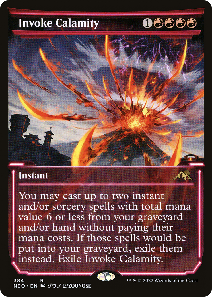 Invoke Calamity (NEO-384) - Kamigawa: Neon Dynasty: (Showcase) Foil