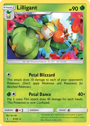 Lilligant (5/145) - SM  Guardians Rising Reverse Holofoil - Rare
