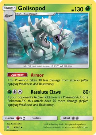 Golisopod (9/145) - SM  Guardians Rising Reverse Holofoil - Holo Rare