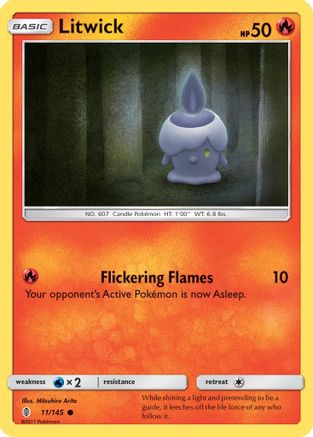 Litwick (11/145) - SM  Guardians Rising Reverse Holofoil - Common
