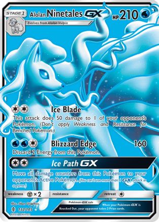 Alolan Ninetales GX (Full Art) (132/145) - SM  Guardians Rising Holofoil - Ultra Rare