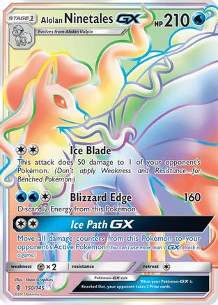 Alolan Ninetales GX (Secret) (150/145) - SM  Guardians Rising Holofoil - Secret Rare