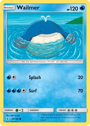 Wailmer (29/145) - SM  Guardians Rising Reverse Holofoil - Common