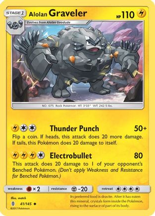 Alolan Graveler 41/145 - Guardians Rising Reverse Holofoil