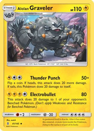 Alolan Graveler (41/145) - SM  Guardians Rising  - Uncommon