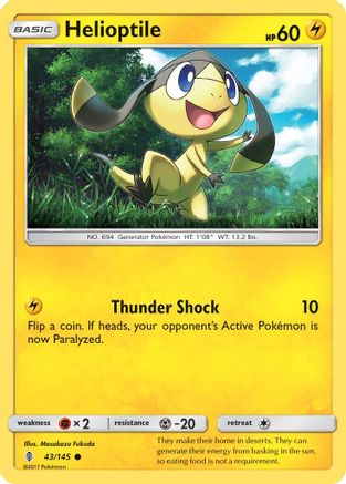 Helioptile (43/145) - SM  Guardians Rising Reverse Holofoil - Common