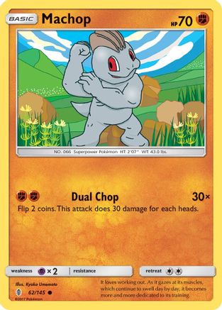 Machop (62/145) - SM  Guardians Rising Reverse Holofoil - Common