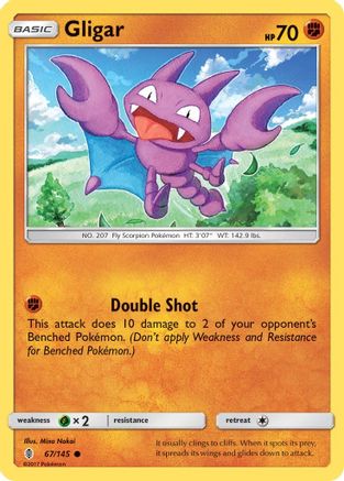 Gligar (67/145) - SM  Guardians Rising Reverse Holofoil - Common