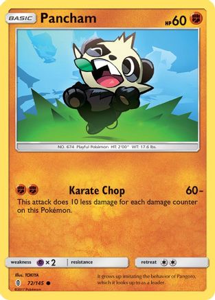 Pancham (72/145) - SM  Guardians Rising Reverse Holofoil - Common