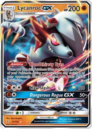Lycanroc GX (74/145) - SM  Guardians Rising Holofoil - Ultra Rare