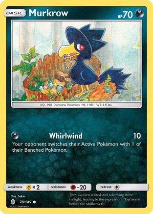 Murkrow (78/145) - SM  Guardians Rising Reverse Holofoil - Common