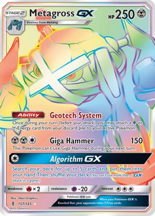 Metagross GX (Secret) (157/145) - SM  Guardians Rising Holofoil - Secret Rare