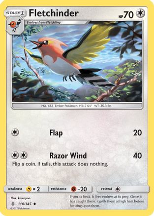 Fletchinder (110/145) - SM  Guardians Rising Reverse Holofoil - Uncommon
