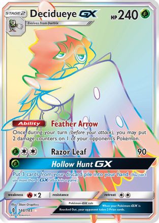 Decidueye GX (Secret) (146/145) - SM  Guardians Rising Holofoil - Secret Rare