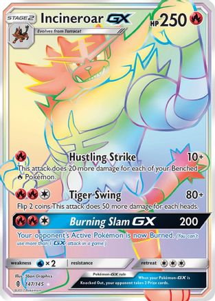 Incineroar GX (Secret) (147/145) - SM  Guardians Rising Holofoil - Secret Rare
