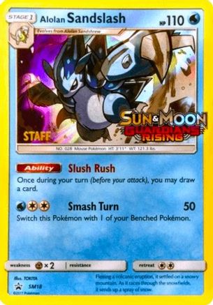 Alolan Sandslash (Prerelease) [Staff] (SM18) - SM Promos Holofoil - Promo