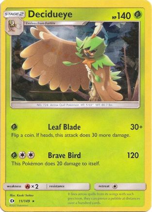 Decidueye - 011/149 (Cracked Ice Holo) 11 - Deck Exclusives Holofoil