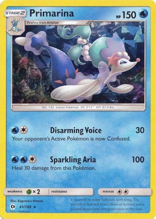 Primarina - 041/149 (Cracked Ice Holo) 41 - Deck Exclusives Holofoil