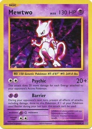 Mewtwo (Cracked Ice Holo) (51/108) - Deck Exclusives Holofoil - Holo Rare