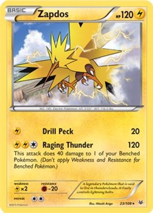 Zapdos 023/108 - Deck Exclusives Holofoil - Holo Rare