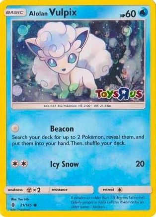 Alolan Vulpix (Toys R Us Promo) (21/145) - Miscellaneous Cards & Products Holofoil - Promo