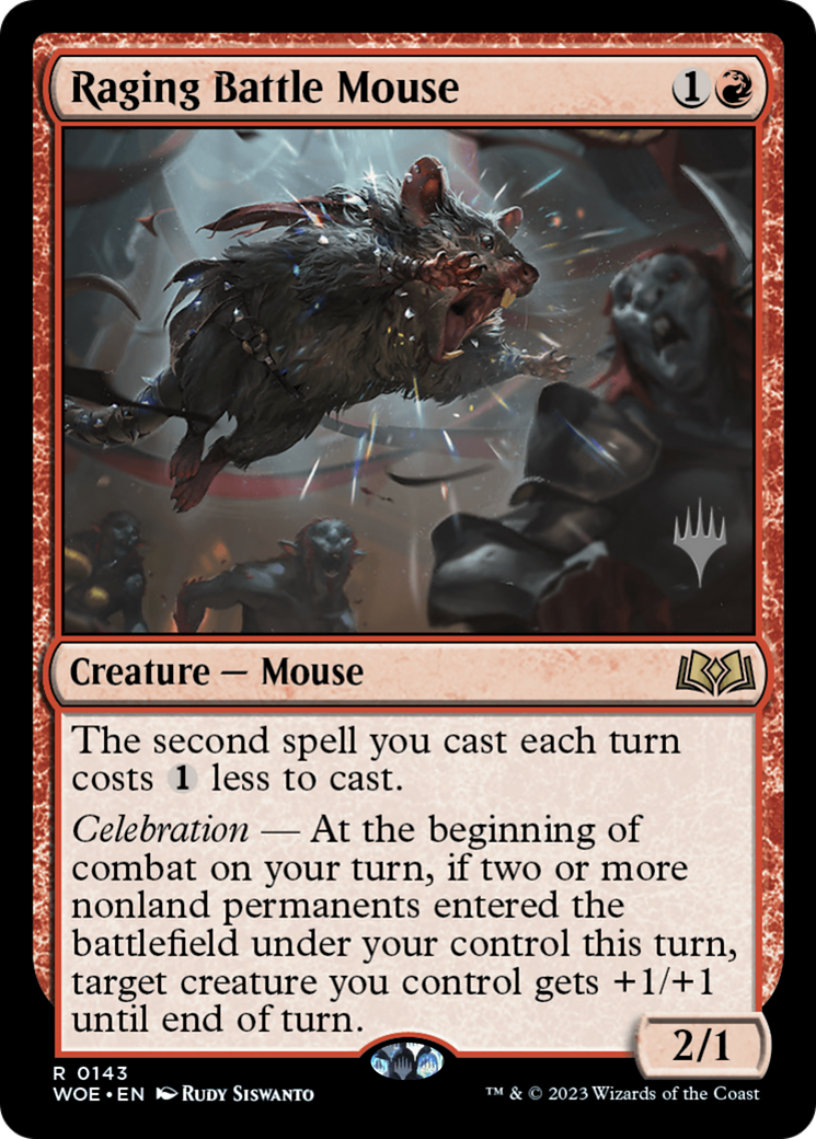 Raging Battle Mouse (PPWOE-143) - Wilds of Eldraine Promos (Promo Pack)