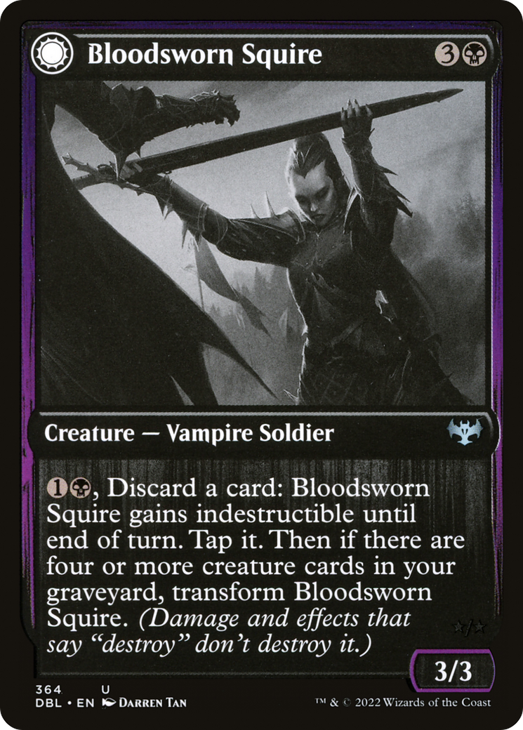 Bloodsworn Squire // Bloodsworn Knight (DBL-364) - Innistrad: Double Feature: (Double Faced Transform) Foil
