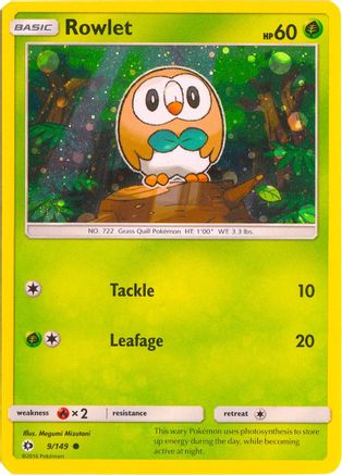 Rowlet - 9/149 (Cosmos Holo) 9 - Miscellaneous Cards & Products Holofoil