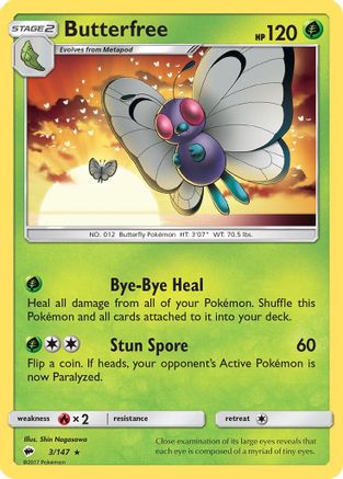 Butterfree - 003/147 - SM  Burning Shadows Normal - Rare