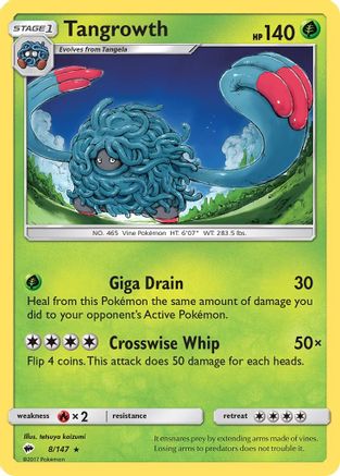 Tangrowth (8/147) - SM  Burning Shadows Reverse Holofoil - Rare