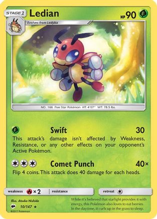 Ledian (10/147) - SM  Burning Shadows  - Rare