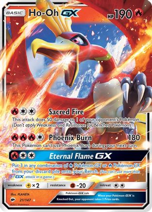 Ho-Oh GX (21/147) - SM  Burning Shadows Holofoil - Ultra Rare