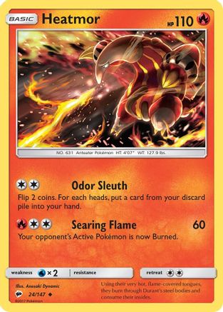 Heatmor (24/147) - SM  Burning Shadows Reverse Holofoil - Uncommon