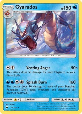 Gyarados (33/147) - SM  Burning Shadows Holofoil - Holo Rare