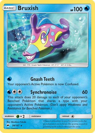 Bruxish - 038/147 - SM  Burning Shadows Reverse Holofoil - Rare