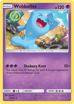 Wobbuffet 49/147 - Burning Shadows Reverse Holofoil