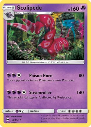 Scolipede 58/147 - Burning Shadows Reverse Holofoil