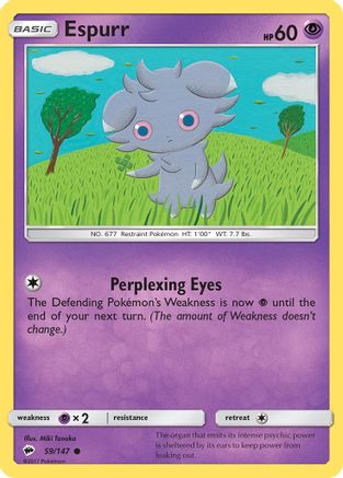 Espurr 059/147 - SM  Burning Shadows Reverse Holofoil - Common