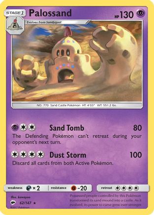 Palossand (62/147) - SM  Burning Shadows Reverse Holofoil - Holo Rare