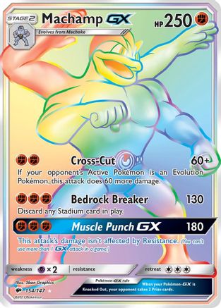 Machamp GX (Secret) (154/147) - SM  Burning Shadows Holofoil - Secret Rare