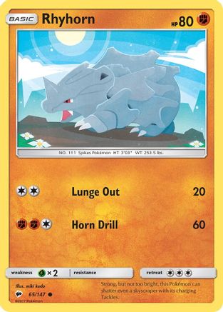 Rhyhorn 65/147 - Burning Shadows Reverse Holofoil